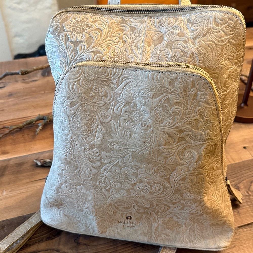 Wild West Embossed Cream Backpack